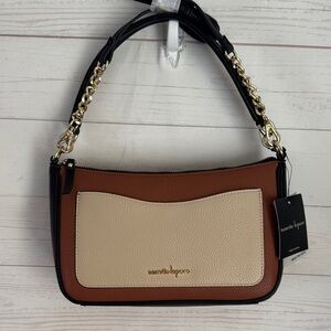 Nanette Lepore Dominique Black, Brown, Black & Cream Shoulder/Crossbody Bag